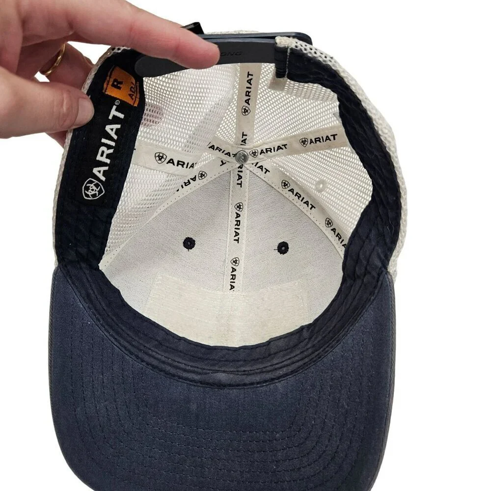 Ariat Men's Mesh Trucker Cap With American Flag & Logo Adjustable‎